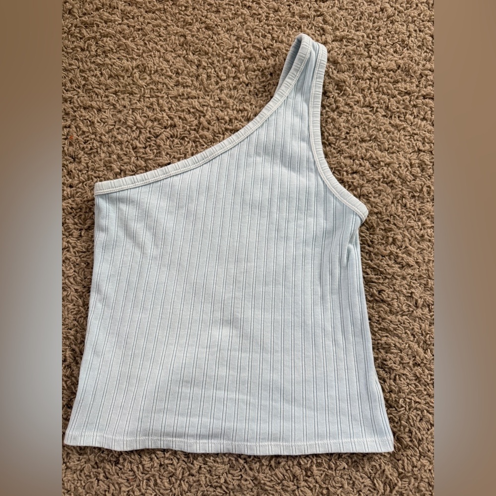 American Eagle Outfitters Sky Blue Ribbed Top